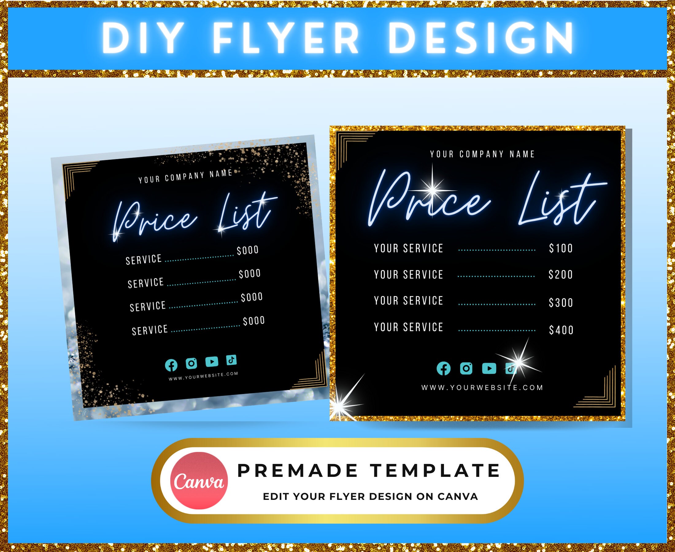Social Media Post Price List Template Printable Price List - Etsy