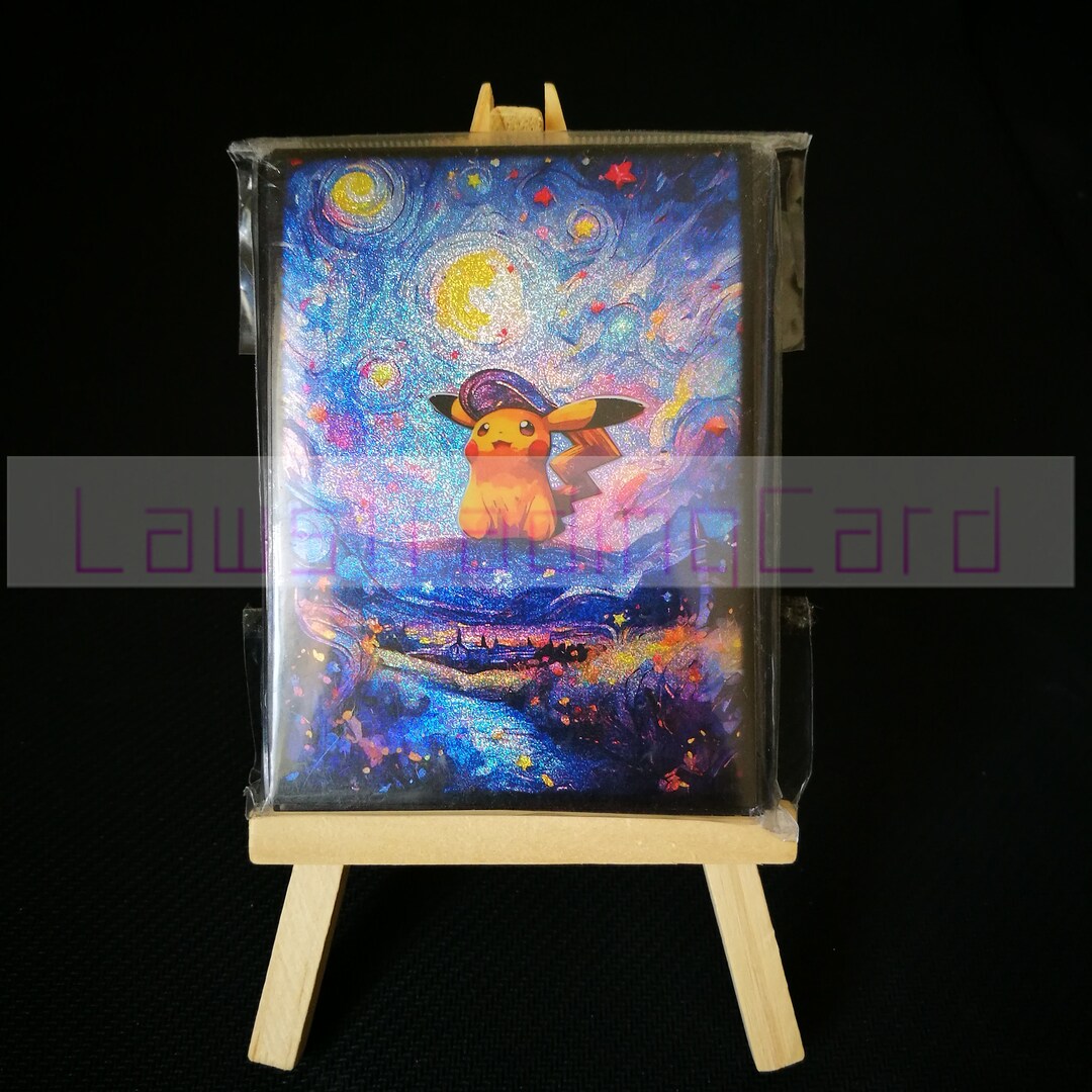 Pokmon Van Gogh Pikachu Card Sleeve - Single Collector Sleeve With Straw  Hat Art