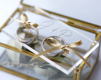 Einleger Ringkästchen personalisiert Acrylplatte Ringbox Hochzeit individuell Ringscheibe Trauung Standesamt Kirche Ringkissen Hochzeit