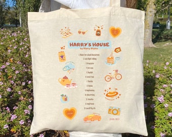 Harry styles tote bag harry's house, harry styles tote, new album harry styles tote bag, harry style gifts, harry styles merch, y2k tote bag