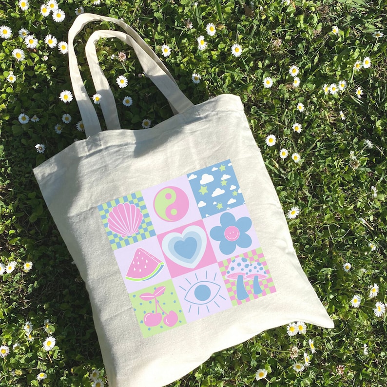 Y2k Tote Bag Tote Bag Aesthetic Y2k Bag Tumblr Tote Bag Etsy