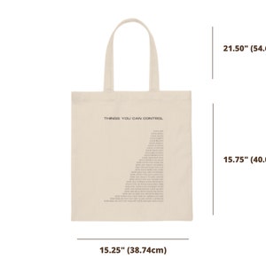 Things You Can Control Tote Bag Aesthetic Minimalist Cotton Canvas Tote Bag Trendy Tote Bag Book Tote Bag Hand Bag Laptop Bag image 8