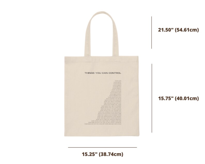 Things You Can Control Tote Bag Aesthetic Minimalist Cotton Canvas Tote Bag Trendy Tote Bag Book Tote Bag Hand Bag Laptop Bag zdjęcie 8