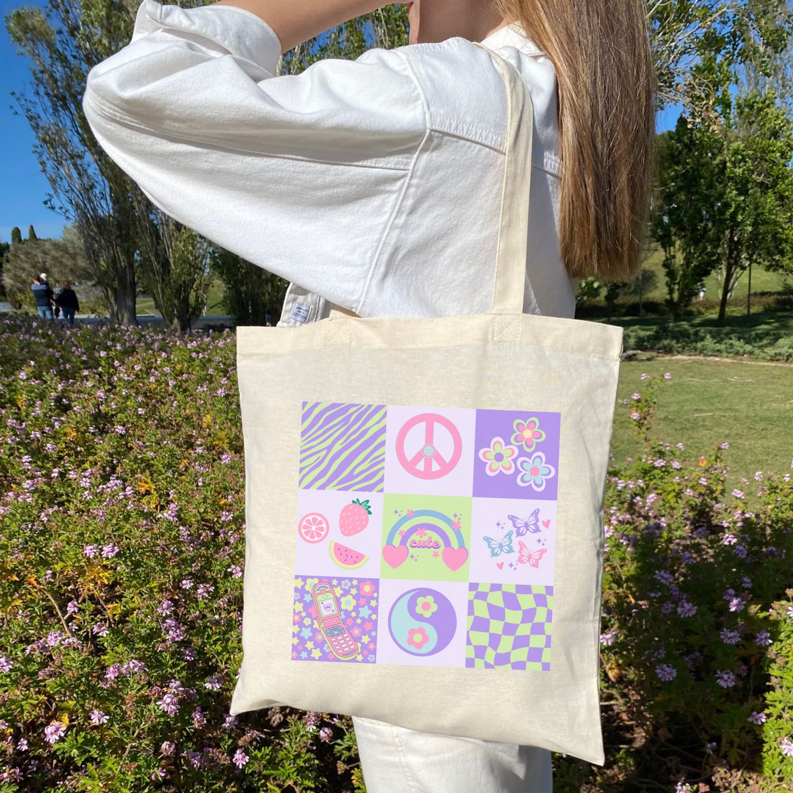 Y2k Tote Bag, Aesthetic Tote Bag, Y2k Bag, Cute Tote Bag, Y2k