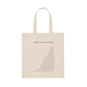 Things You Can Control Tote Bag Aesthetic Minimalist Cotton Canvas Tote Bag Trendy Tote Bag Book Tote Bag Hand Bag Laptop Bag image 7
