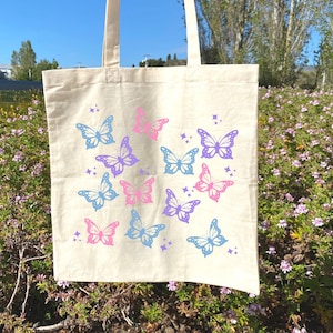 Schmetterling Tasche, bts ästhetische Tragetasche, Bts Tote Bag, y2k Tote Bag, süße Tragetasche, Tote Bag für Frauen, Tote Bag Teenager, Tote Bag Sommer