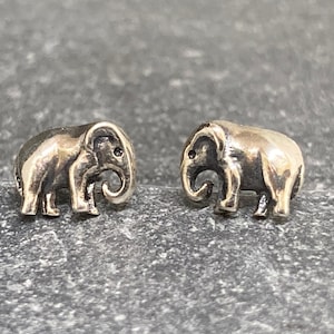 Elephant - 925 Sterling Silver Stud Earrings Boxed