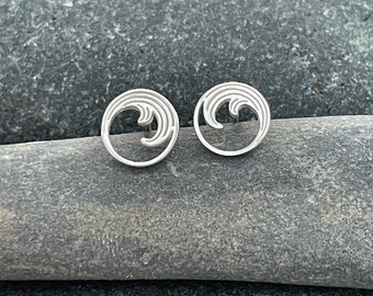 Wave - 925 Sterling Silver Stud Earrings