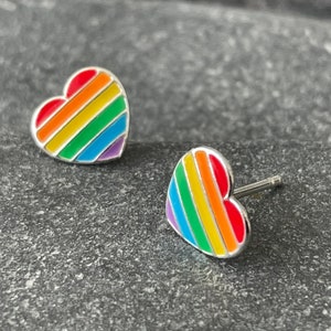 Pride Rainbow Heart örhängen i 925 sterlingsilver