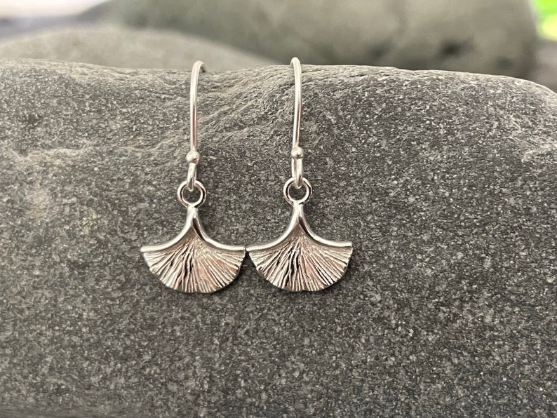 Ginkgo Leaf 925 Sterling Sliver Dangle Drop Earrings Boxed The Silver Bear Company image 3