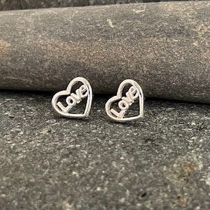 Love Heart Sweet - 925 Sterling Silver Plain Stud Earrings