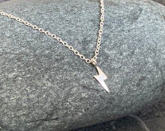 Lightning Bolt (small) - 925 Sterling Silver Pendant Necklace Boxed