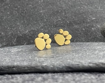 Pawprint - 14ct Gold Plated 925 Sterling Silver Stud Earrings