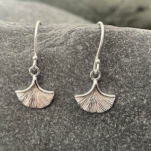 Ginkgo Leaf 925 Sterling Sliver Dangle Drop Earrings Boxed The Silver Bear Company image 1