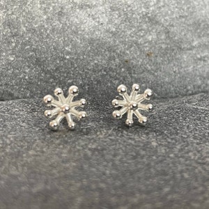 Testa di seme di fiore - Orecchini a perno in argento sterling 925 in scatola