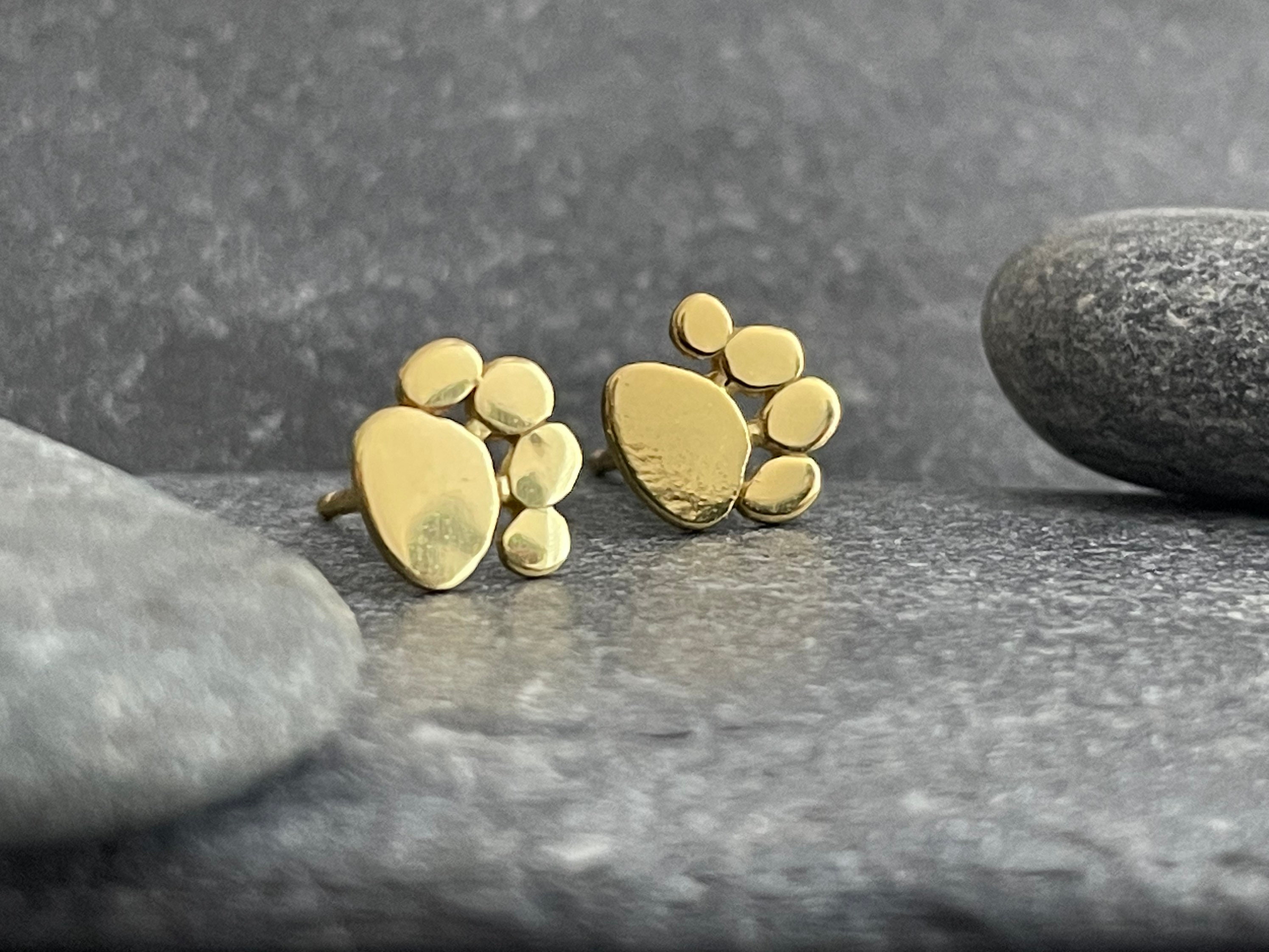 Orecchini A Zampa In Argento 925 Placcato Oro – Con Cristalli Trasparenti, 9x9 Mm, Confezione Regalo Katy Craig - 4