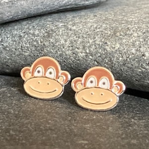 Monkey Earrings in 925 Sterling Silver