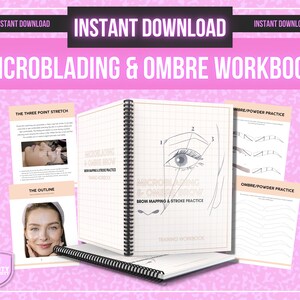 2022 Microblading Practice, Hair Strokes, Brow Mapping, PMU Training, Mapping Practice,  Brow Practice Forms, Microblading Practice Patterns