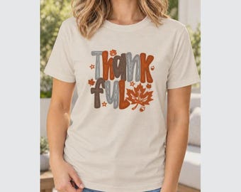 Thankful Fall Shirt, Autumn Leaf T-Shirt, Sweatshirt or Hoodie