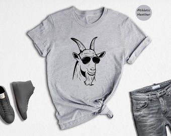 Goat with Sunglasses Shirt: Funny Farm Animal Graphic Tee