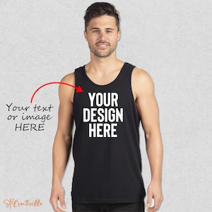 Custom Muscle Tank, Personalized Workout Tank, Men&#39;s Custom Gym Shirt, Custom Text Sleeveless Shirt, Custom Cotton Tank Top