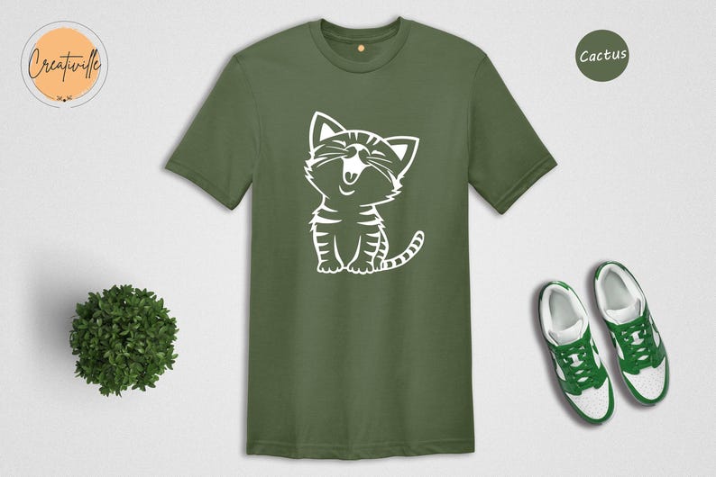 Cute Kitten Shirt, Kitten Shirt, Cute Cat Shirt, Cat Shirt, Laughing Cat Shirt, Laughing Cat T-Shirt, Funny Kitten Shirt image 4