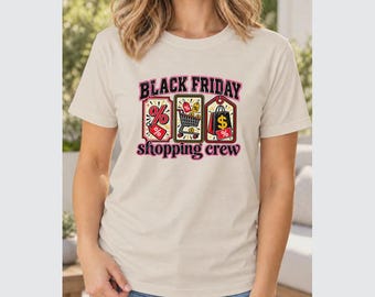 Black Friday Shopping Crew T-Shirt, Retro Sale Graphic Tee for Deal Lovers