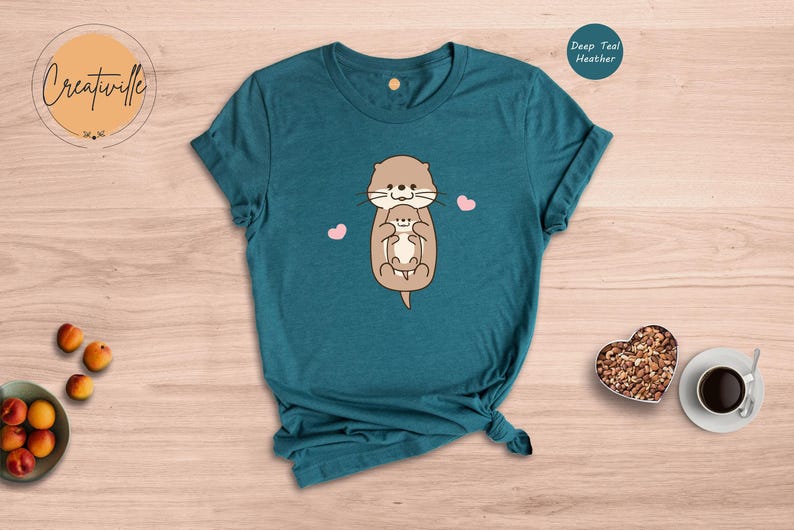 Cute Otter Shirt, Otter Lover Tee, Animal Lover T-shirt, Sea Otter Gift, Funny Otter Tshirt, Otter Baby Shirt Cute Otter Shirt image 2