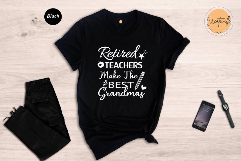 Retired Teacher Gift T-Shirt - Grandma Tee image 3