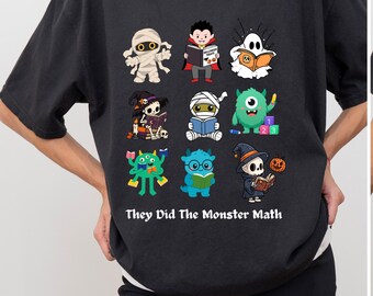 Comfort Colors® Monster Math T-Shirt, Cute Halloween Reading Shirt for Kids