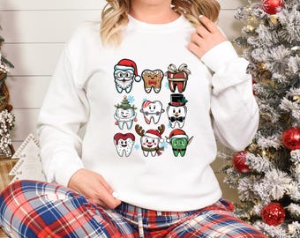 Funny Christmas Dentist Sweatshirt: Holiday Dental Squad Sweater