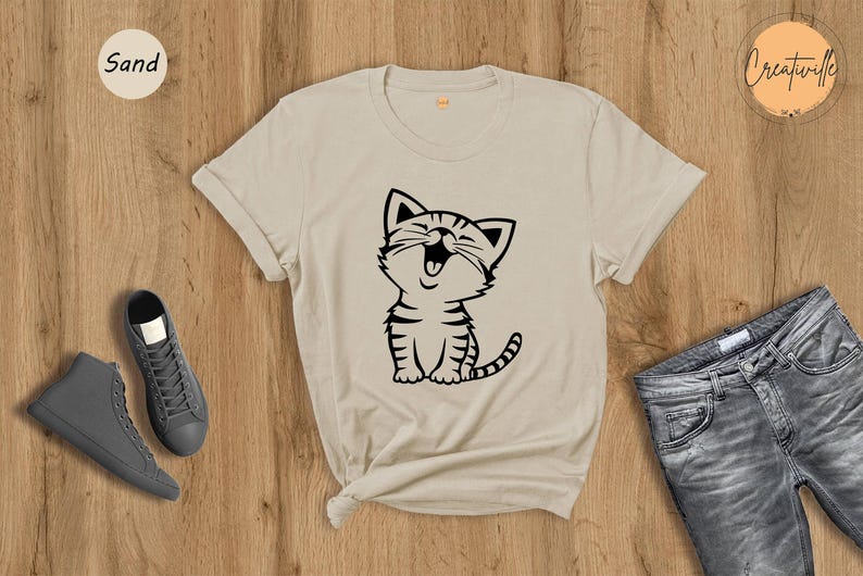 Cute Kitten Shirt, Kitten Shirt, Cute Cat Shirt, Cat Shirt, Laughing Cat Shirt, Laughing Cat T-Shirt, Funny Kitten Shirt image 6