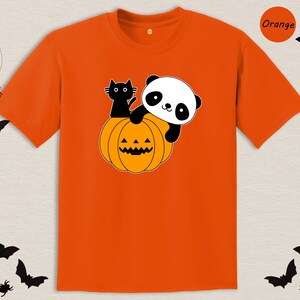 Panda and Black Cat Halloween Shirt, Happy Halloween Tee, Panda Lover Gift, Trick or Treat, Panda Lover Tee, Halloween Sweatshirt image 7