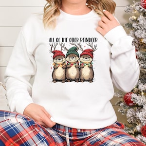 All Of The Otter Reindeer Sweatshirt, Otter Lover Sweater, Xmas Animal Sweater, Christmas Otters Sweatshirt, Christmas Trip Sweatshirt