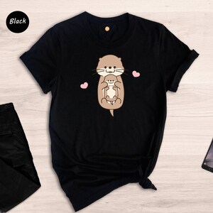 Cute Otter Shirt, Otter Lover Tee, Animal Lover T-shirt, Sea Otter Gift, Funny Otter Tshirt, Otter Baby Shirt Cute Otter Shirt image 6