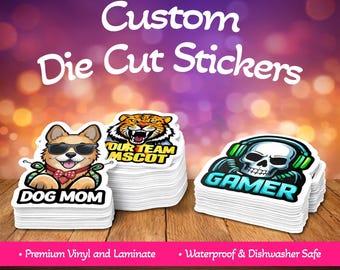 Custom Logo Vinyl UV Stickers: Die Cut, Water-Resistant Personalized Waterproof Decals