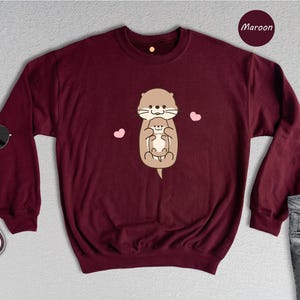 Cute Otter Shirt, Otter Lover Tee, Animal Lover T-shirt, Sea Otter Gift, Funny Otter Tshirt, Otter Baby Shirt Cute Otter Shirt image 4
