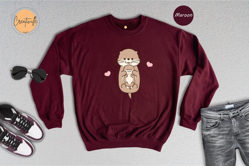 Cute Otter Shirt, Otter Lover Tee, Animal Lover T-shirt, Sea Otter Gift, Funny Otter Tshirt, Otter Baby Shirt Cute Otter Shirt image 4