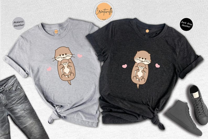Cute Otter Shirt, Otter Lover Tee, Animal Lover T-shirt, Sea Otter Gift, Funny Otter Tshirt, Otter Baby Shirt Cute Otter Shirt image 8