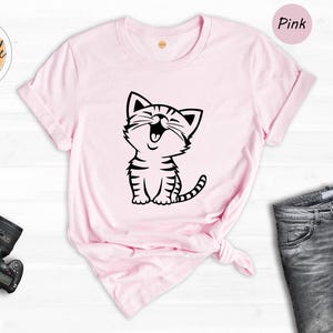 Cute Kitten Shirt, Kitten Shirt, Cute Cat Shirt, Cat Shirt, Laughing Cat Shirt, Laughing Cat T-Shirt, Funny Kitten Shirt image 1
