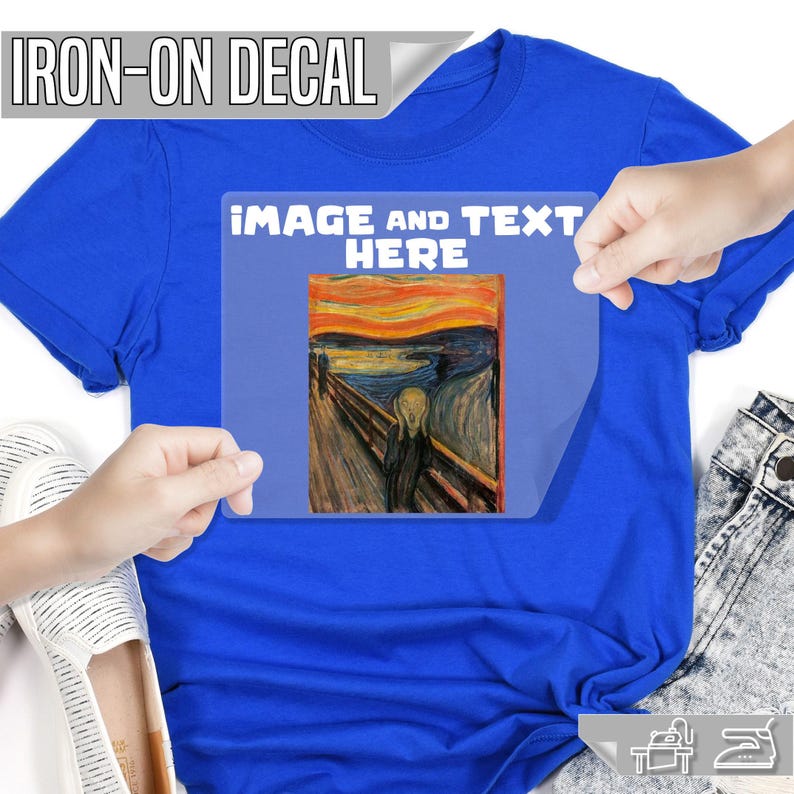 Personalized Iron-On Decal: Custom Text & Image Heat Transfer image 2