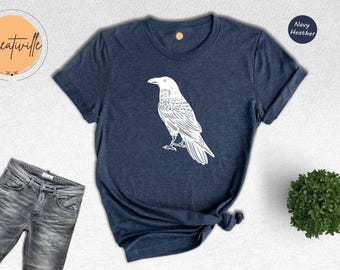 Raven Bird T-Shirt: Crow Lover Gift