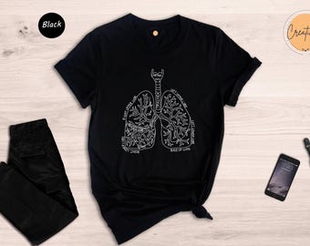 Anatomical Lung T-Shirt: Respiratory Therapy, Pulmonologist Gift