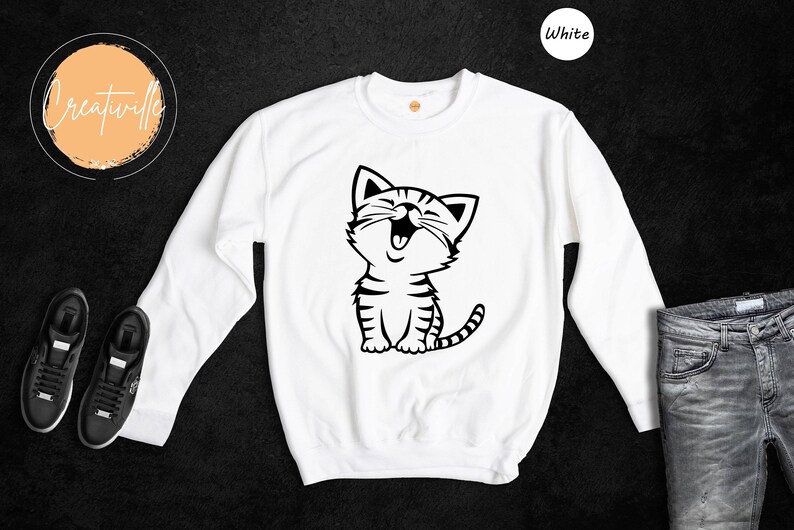 Cute Kitten Shirt, Kitten Shirt, Cute Cat Shirt, Cat Shirt, Laughing Cat Shirt, Laughing Cat T-Shirt, Funny Kitten Shirt image 8