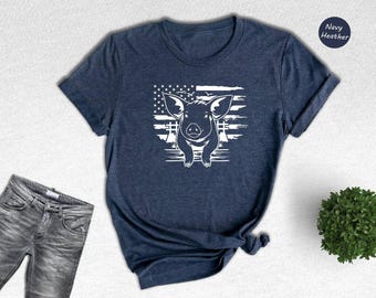 USA Pig T-Shirt: Patriotic Pig Lover Gift