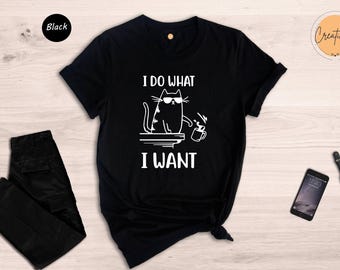 Badass Cat Shirt: Sassy Animal Tee With Glasses
