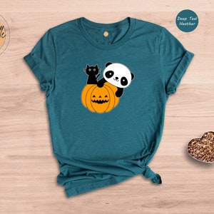 Panda and Black Cat Halloween Shirt, Happy Halloween Tee, Panda Lover Gift, Trick or Treat, Panda Lover Tee, Halloween Sweatshirt image 6