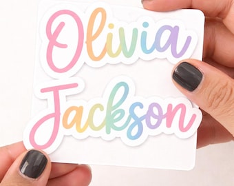 Personalized Teacher UV Stickers – Waterproof Vinyl Name Labels