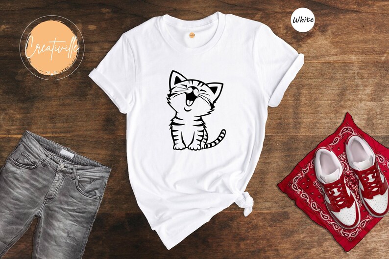 Cute Kitten Shirt, Kitten Shirt, Cute Cat Shirt, Cat Shirt, Laughing Cat Shirt, Laughing Cat T-Shirt, Funny Kitten Shirt image 7