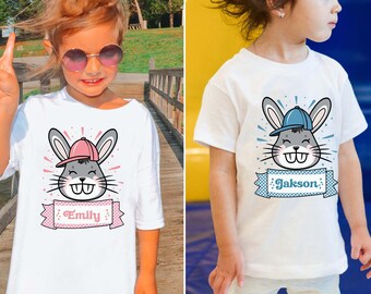 Personalized Easter Bunny T-Shirt: Custom Kid Name Tee